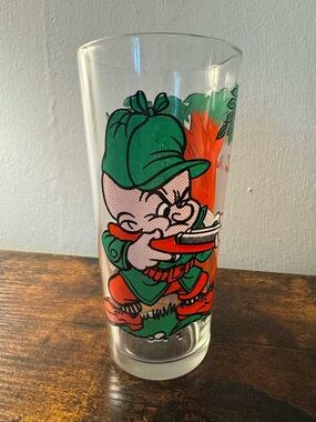 Vintage 1976 Warner Bros Looney Tunes Elder Fudd & Bugs Bunny Collectors Glass